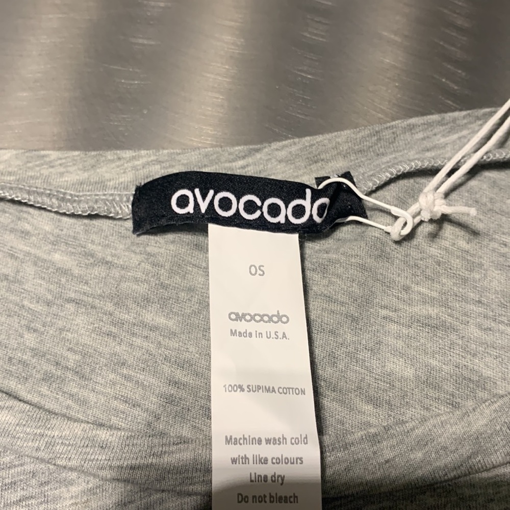 Avocado Gray Heather Crop Tee OS NWT - Picture 7 of 8